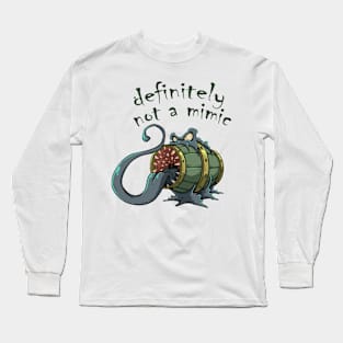 Roleplaying Fun RPG Mimic Meme Joke Creature Illustration Long Sleeve T-Shirt